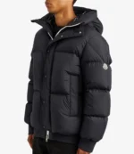 Unisex MONCLER Risler Quilted Shell Black Puffer Hooded Down Jacket