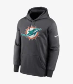 Unisex Miami Dolphins Anthracite Toss Sweep Performance Grey Hoodie