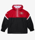Unisex Mitchell & Ness Scarlet San Francisco 49ers Tie Breaker Anorak Half-Zip Windbreaker Jacket