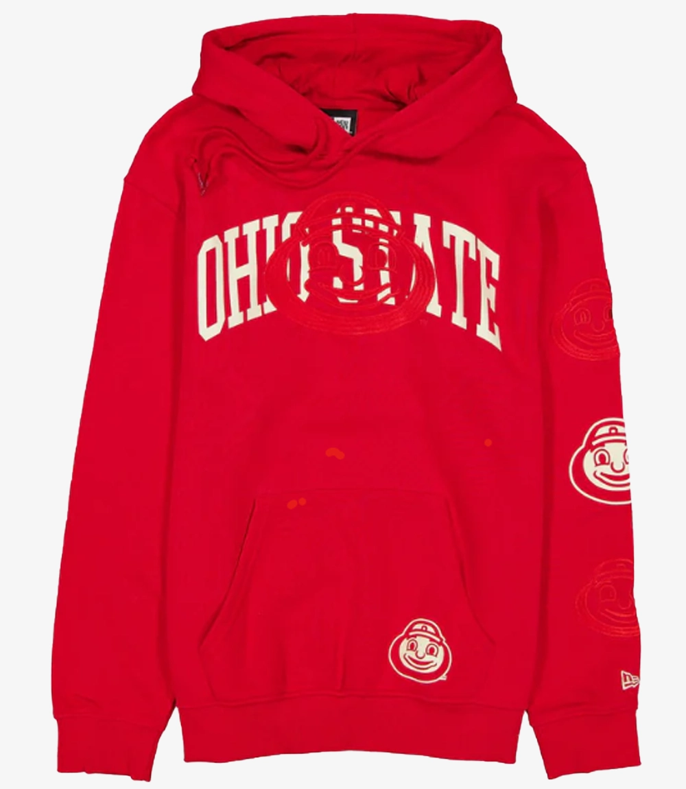 New Era Ohio State Red Pullover Hoodie New Era Ohio State Red Pullover Hoodie For Unisex
