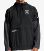 Nike Black Las Vegas Raiders Sideline Anorak Half-Zip Hoodie Jacket Unisex
