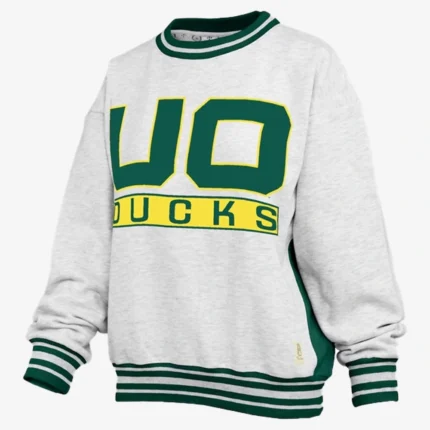 Oregon Ducks Pressbox Endzone Crewneck Fleece Sweatshirt For Unisex