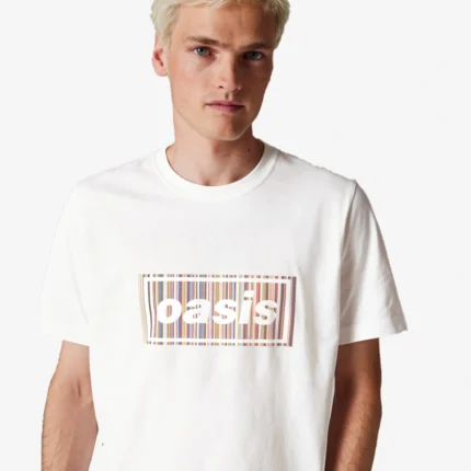 Paul Smith x Oasis Stripe Logo Fleece T-Shirt For Unisex