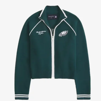 Philadelphia Eagles Mockneck Zipper Green Cardigan Unisex