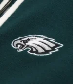 Unisex Philadelphia Eagles Mockneck Zipper Green Cardigan