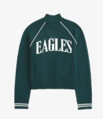 Philadelphia Eagles Mockneck Zipper Green Cardigan For Unisex