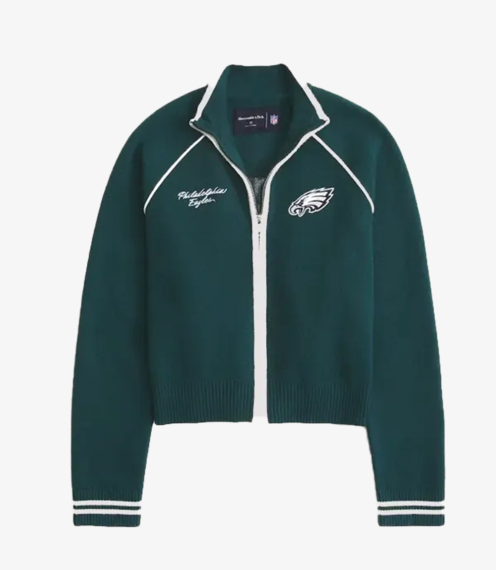 Philadelphia Eagles Mockneck Zipper Green Cardigan Philadelphia Eagles Mockneck Zipper Green Cardigan Unisex
