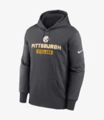 Unisex Pittsburgh Steelers Anthracite Toss Sweep Performance Grey Hoodie