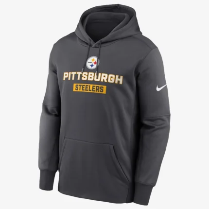 Unisex Pittsburgh Steelers Anthracite Toss Sweep Performance Grey Hoodie