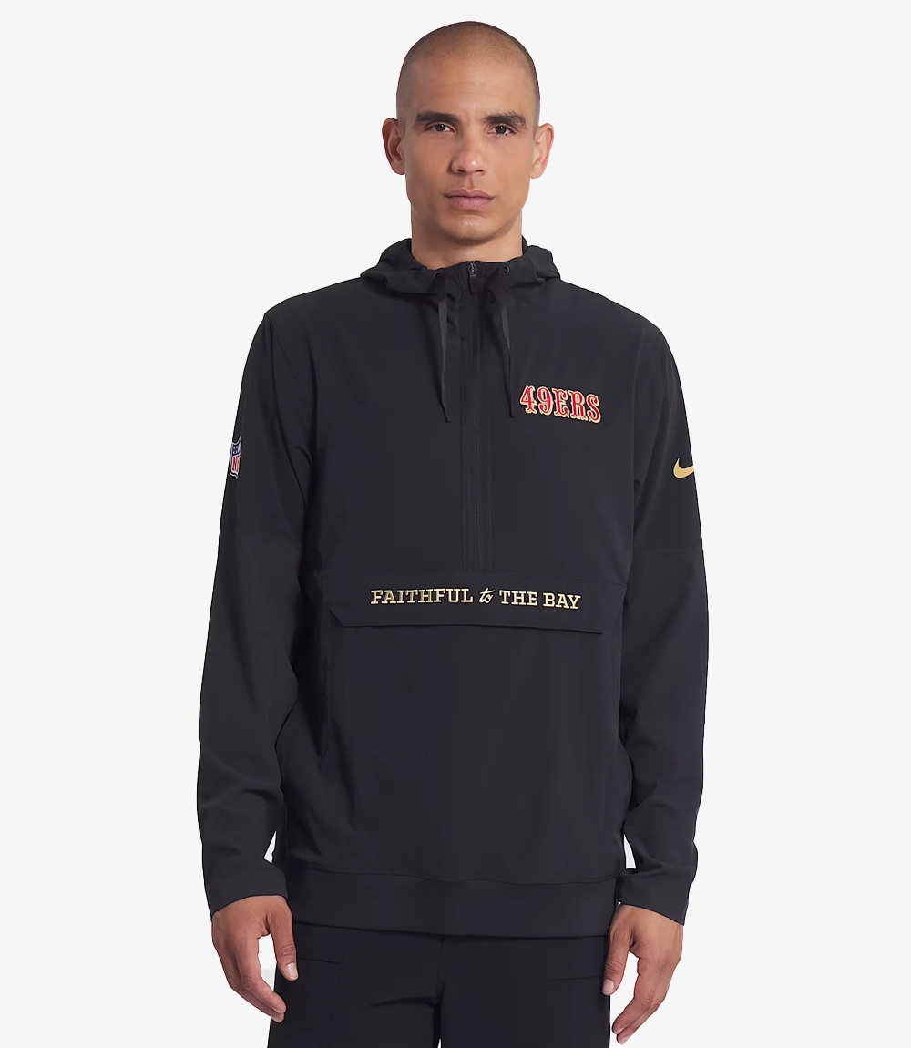 San Francisco 49ers Rivalries Collection Sideline Anorak Half-zip Black Hooded Jacket San Francisco 49ers Rivalries Sideline Anorak Jacket