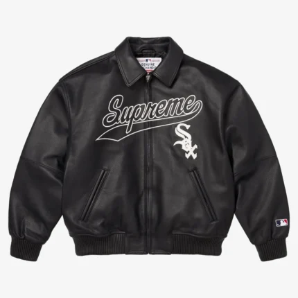 Supreme Chicago White Sox Leather Varsity Jacket For Men & Women