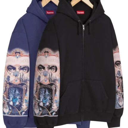 Unisex Supreme Michael Jackson Zip Up Hoodie