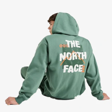 The North Face Sorbetta Oversized Full Zip Green Hoodie For Unisex