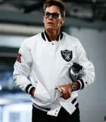 Tom Brady Raiders White Bomber Jacket For Unisex