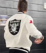Unisex Tom Brady Raiders White Bomber Jacket