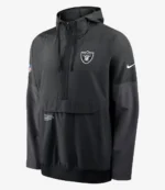Nike Black Las Vegas Raiders Sideline Anorak Half-Zip Hoodie Jacket For Unisex