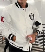 Tom Brady Raiders White Bomber Jacket