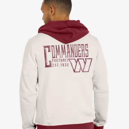Washington Commanders Darius Rucker Distressed Graphics Full-Zip Cream Hoodie