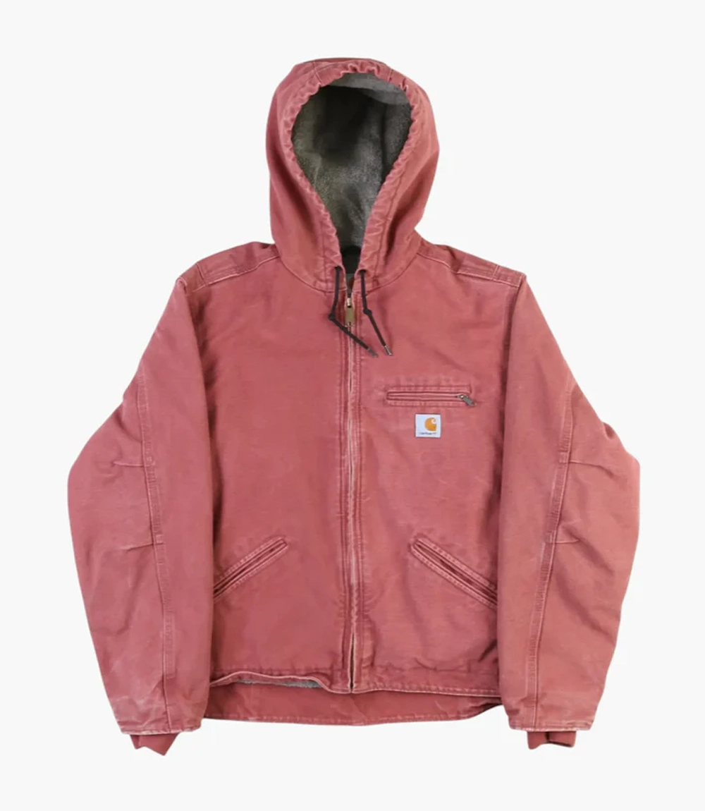 Vintage Carhartt Pink Hooded Jacket For Unisex Unisex Vintage Carhartt Pink Hooded Jacket