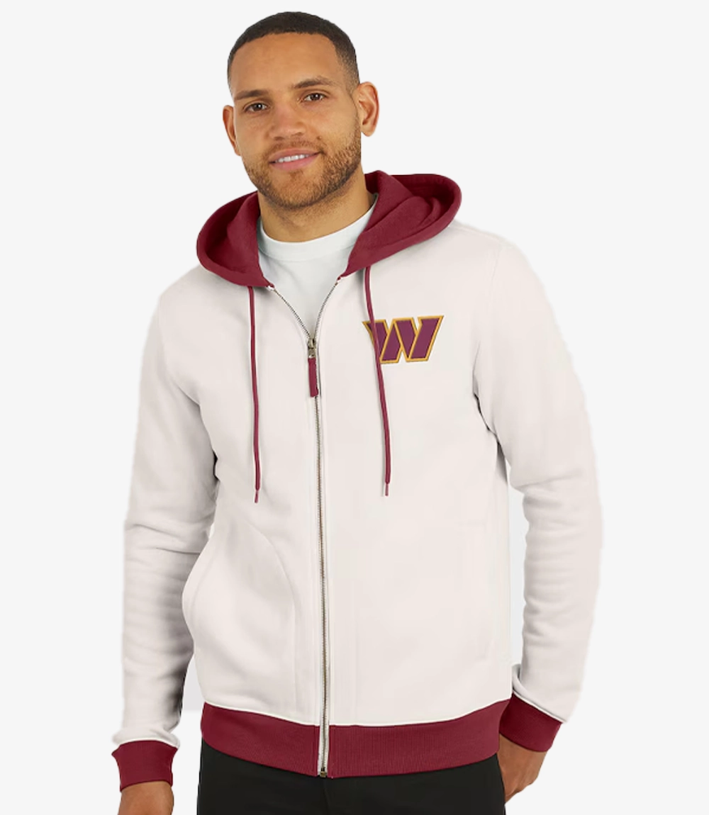 Washington Commanders Darius Rucker Distressed Graphics Full-Zip Cream Hoodie Unisex Washington Commanders Darius Rucker Distressed Graphics Full-Zip Cream Hoodie