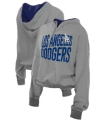 Los Angeles Dodgers New Era Grey Crop Hoodie