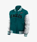 Philadelphia Eagles Satin Varsity Jacket For Women's
