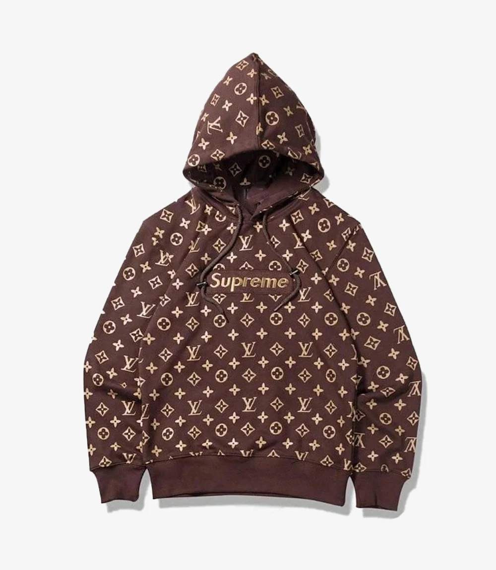 louis Vuitton x Supreme Logo hoodie For Unisex louis Vuitton x Supreme Logo hoodie