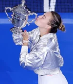 2025 US Open Aryna Sabalenka Nike Silver Crop Jacket