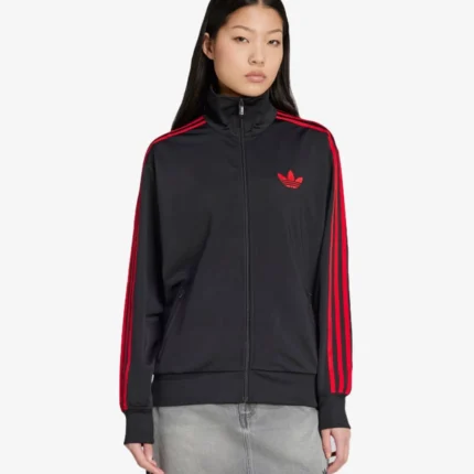 Unisex Adidas Adicolor Classic Firebird Black & Red Track Jacket