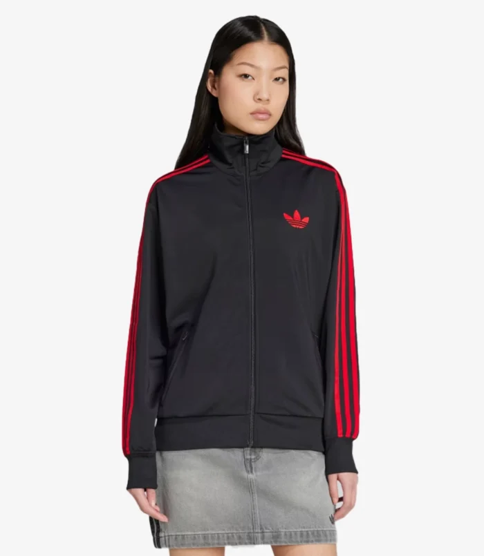 Unisex Adidas Adicolor Classic Firebird Black & Red Track Jacket