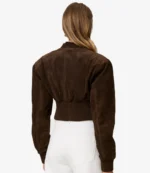 Adoore Brown Suede Bomber Jacket Brixen Cropped Jacket