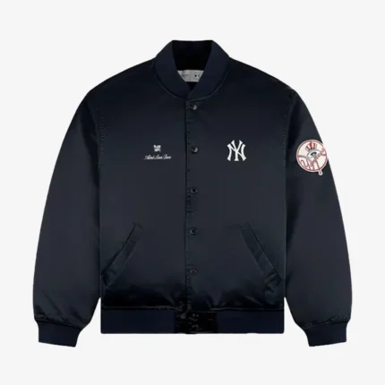 Unisex Aimé Leon Dore x New York Yankees Navy Satin Varsity Jacket