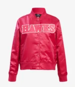Atlanta Hawks Triple Pink Satin Varsity Jacket For Unisex