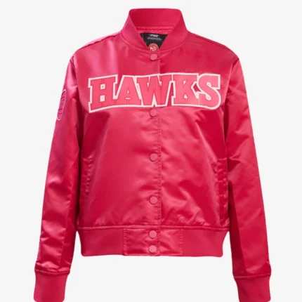 Atlanta Hawks Triple Pink Satin Varsity Jacket For Unisex