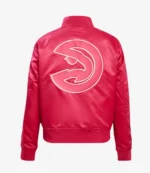Atlanta Hawks Triple Pink Satin Varsity Jacket