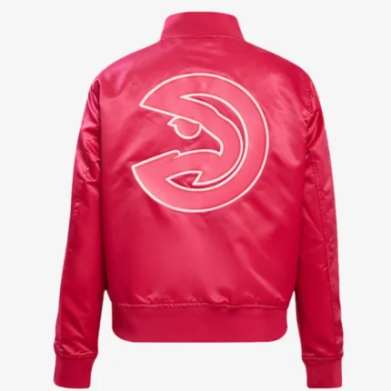 Atlanta Hawks Triple Pink Satin Varsity Jacket