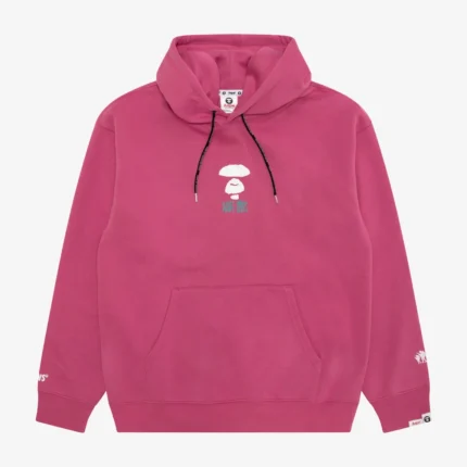Bape x AAPEUNVS Moonface Fleece Pink Hoodie For Unisex