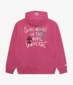 Unisex Bape x AAPEUNVS Moonface Fleece Pink Hoodie