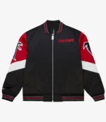 Black Atlanta Falcons Throwback Vintage Heavyweight Satin Full-Zip Jacket For Unisex