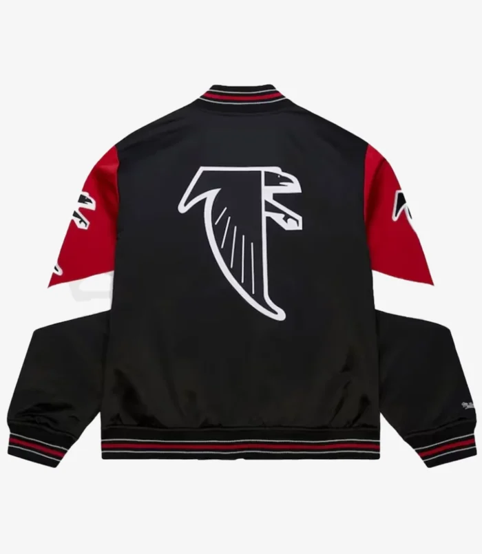 Black Atlanta Falcons Throwback Vintage Heavyweight Satin Full-Zip Jacket