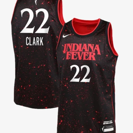 Unisex Caitlin Clark Indiana Fever Nike Youth Stranger Things Victory Rebel Edition Black Jersey