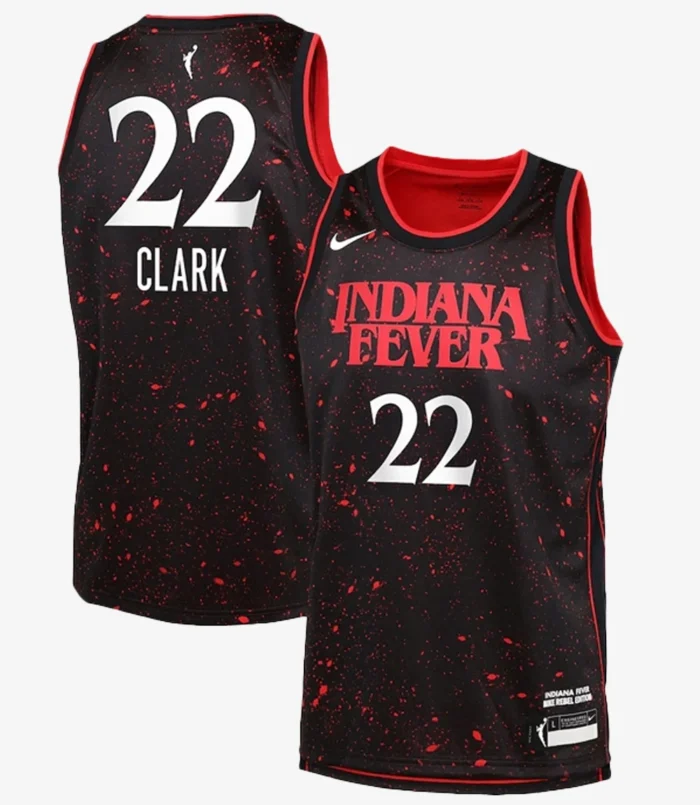 Unisex Caitlin Clark Indiana Fever Nike Youth Stranger Things Victory Rebel Edition Black Jersey