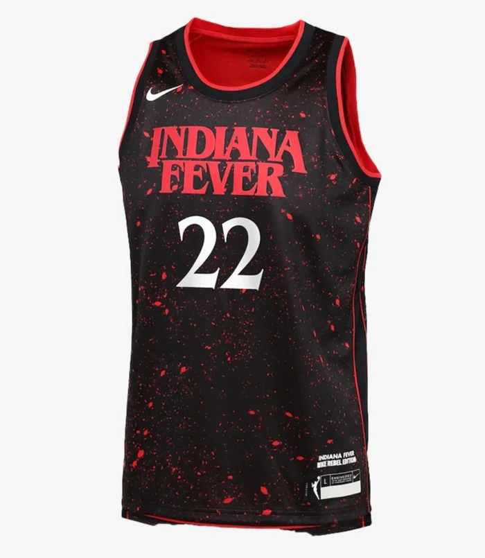 Caitlin Clark Indiana Fever Nike Youth Stranger Things Victory Rebel Edition Black Jersey