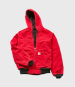 Carhartt Red Hooded Bomber Jacket 1