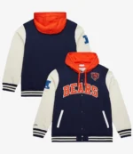 Unisex Chicago Bears Mitchell & Ness Courtside Hooded Varsity Jacket