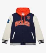 Chicago Bears Mitchell & Ness Courtside Hooded Varsity Jacket