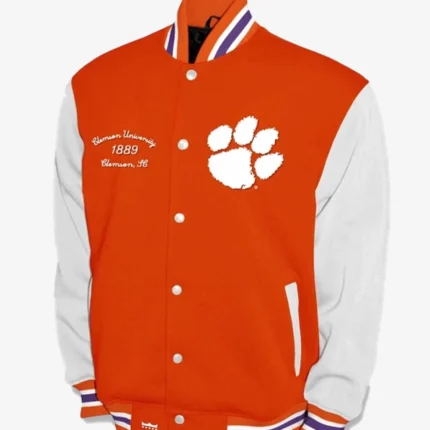 Clemson Tigers Franchise Club Varsity Full-Snap Orange Jacket For Unisex