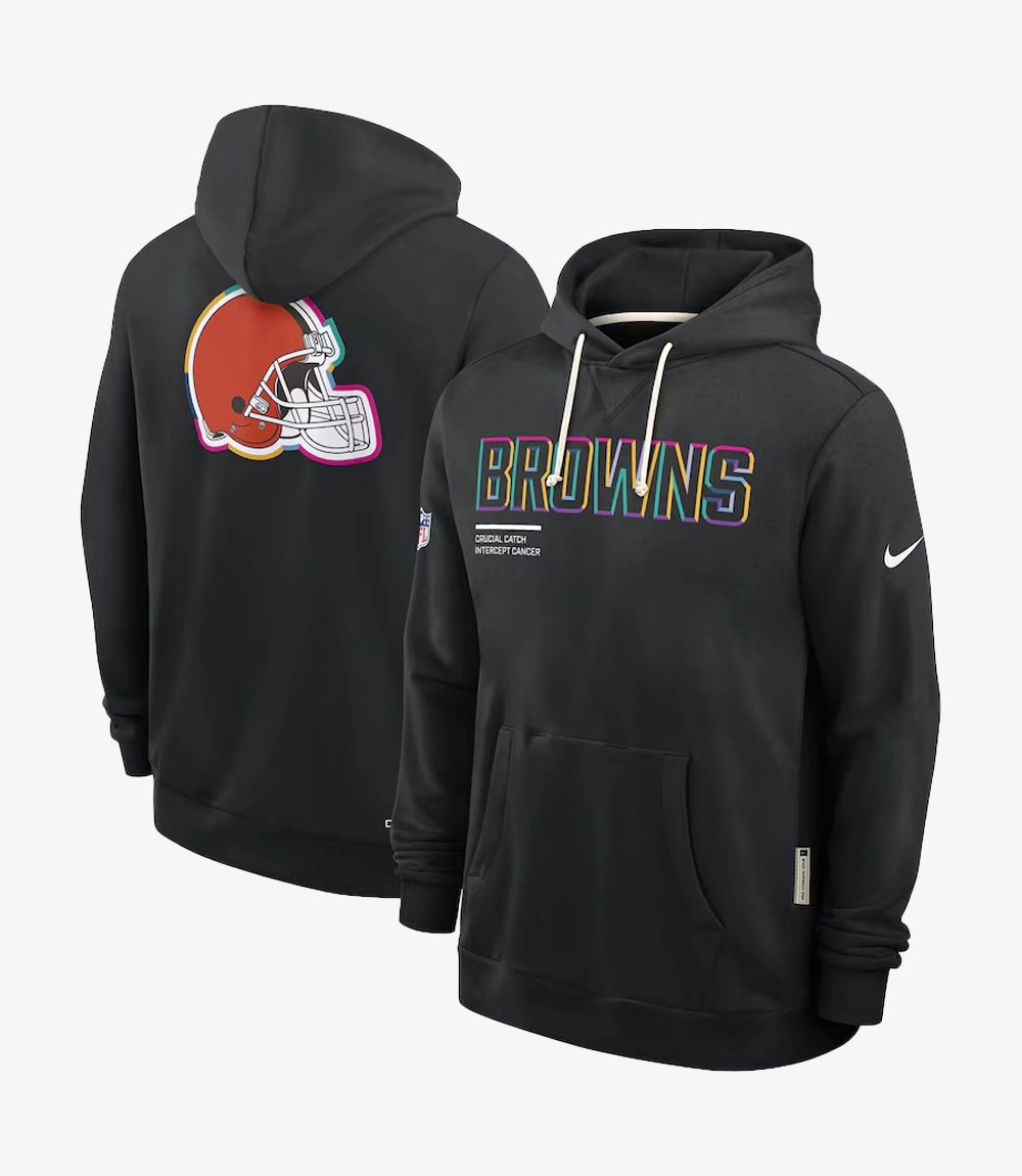 Cleveland Browns Nike Black 2025 NFL Crucial Catch Sideline Standard Issue Dri-FIT Hoodie Unisex Cleveland Browns Nike Black 2025 NFL Crucial Catch Sideline Standard Issue Dri-FIT Hoodie