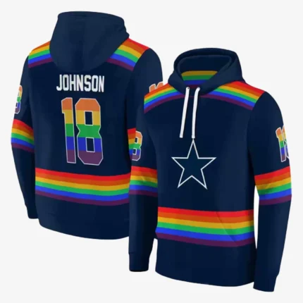 Unisex Dallas Cowboys Rainbow Pullover Fleece Hoodie