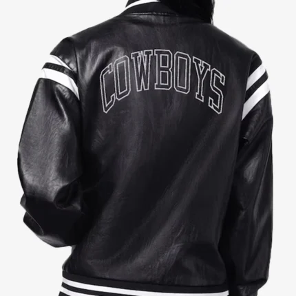 Dallas Cowboys Starter High Heat Vegan Black Leather Varsity Jacket